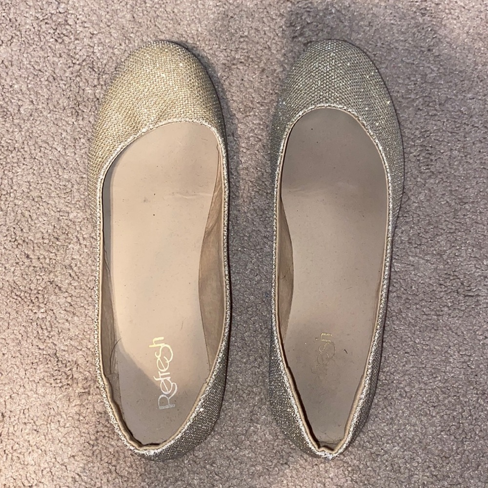 sparkly gold flats